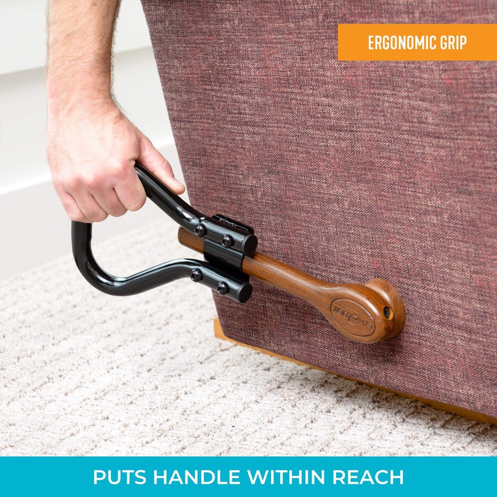 Stander Recliner Lever Extender, Oversized Grip Handle Adapter for Adults, Seniors, and Elderly, Extension Handle with Large Ergonomic Curve Grab Bar, Compatible with Wooden Recliner Handles - Black