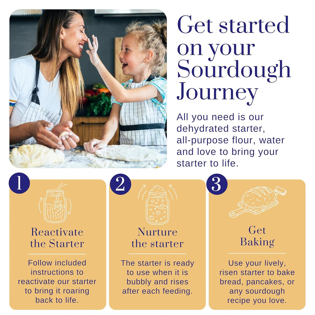 Captain Sourpants San Francisco Sourdough Starter Culture - 100+ Year Old Heirloom Kit for Bread, Pizza, Pancakes | Easy Instructions Included