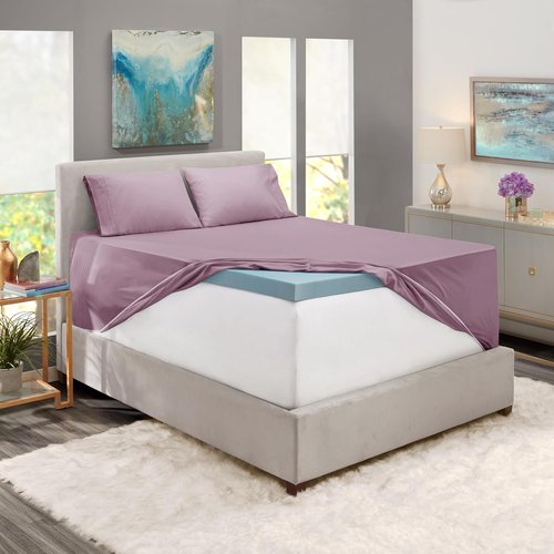 Hearth & Harbor Luxury Soft Extra Deep Pocket Sheet Set - 6 Piece Bed Set for 18-24 Inch Mattresses | Twin, Dusty Purple