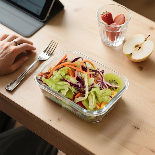 BAYZZ 10 Pack 22 oz Glass Meal Prep Containers, Glass Food Storage Containers with Airtight Lids, BPA-Free, Freezer and Microwave Safe