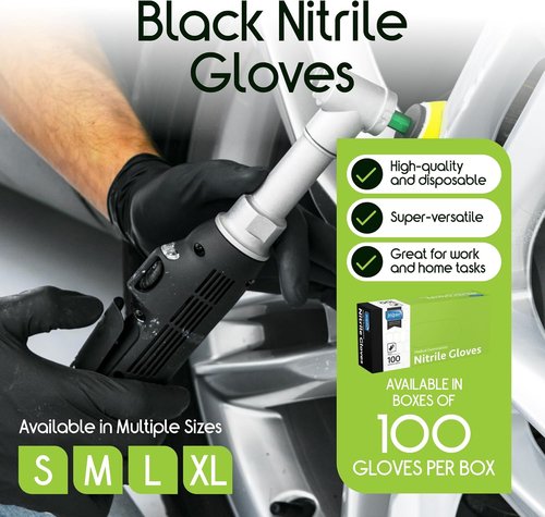 Inspire Black Nitrile Disposable Gloves - 4.5 Mil Safety Gloves for Medical, Cooking & Cleaning