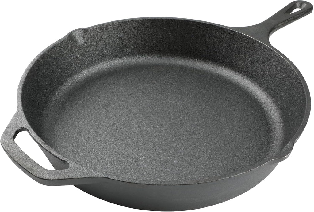 Skiennix 12-Inch Cast Iron Skillet - Pre-Seasoned Frying Pan for Oven, Stovetop & Grill, Durable Black Cookware