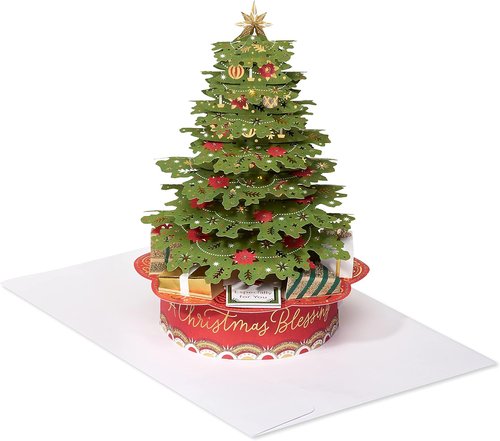 American Greetings Pop-Up Christmas Card - Magic Moments 3D Holiday Tree Design | Perfect for Blessings