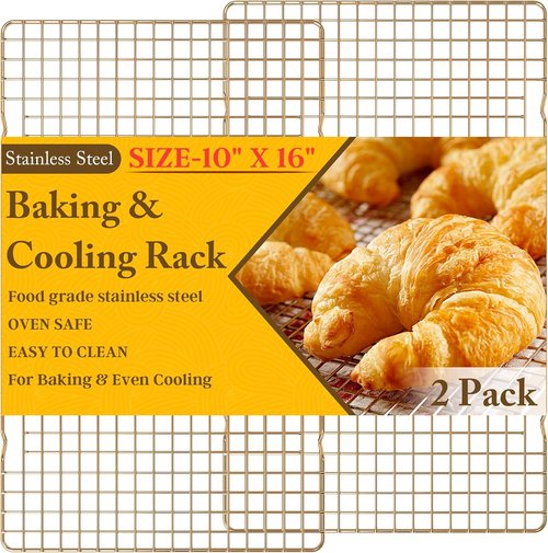 Heavy Duty Stainless Steel Cooling Racks by [Brand Name] - 10" x 16" | Oven & Dishwasher Safe, Perfect for Baking & Grilling