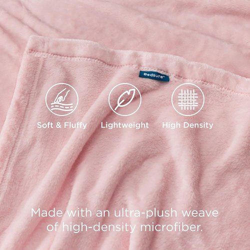 Bedsure GentleSoft Fleece Blanket - Cozy Pink Throw for Kids | Perfect for Travel, 43x55 Inches