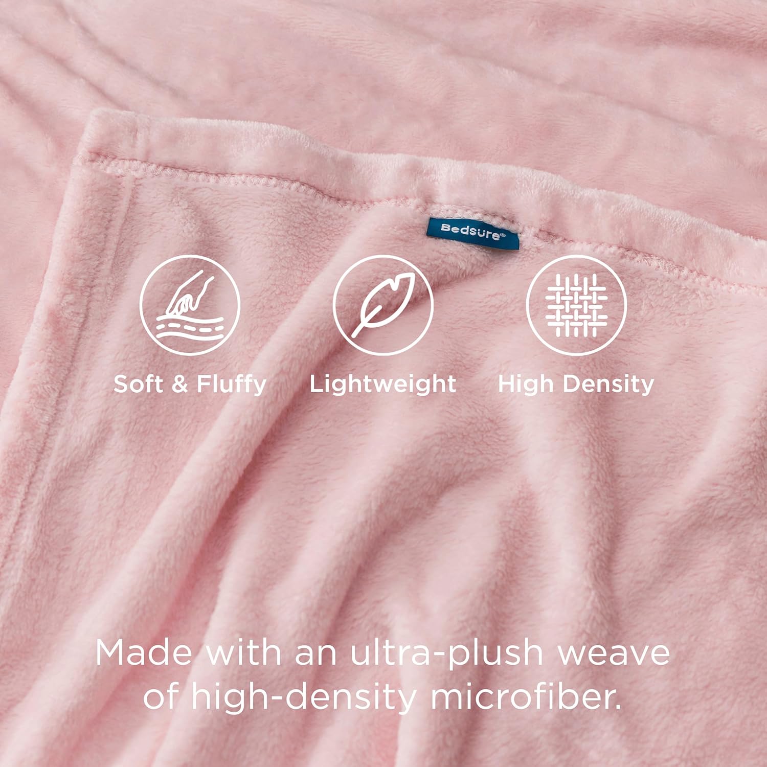 Bedsure GentleSoft Pink Fleece Blanket - Soft, Lightweight Plush Cozy Throw for Bed, Sofa, Travel | 50x70 Inches
