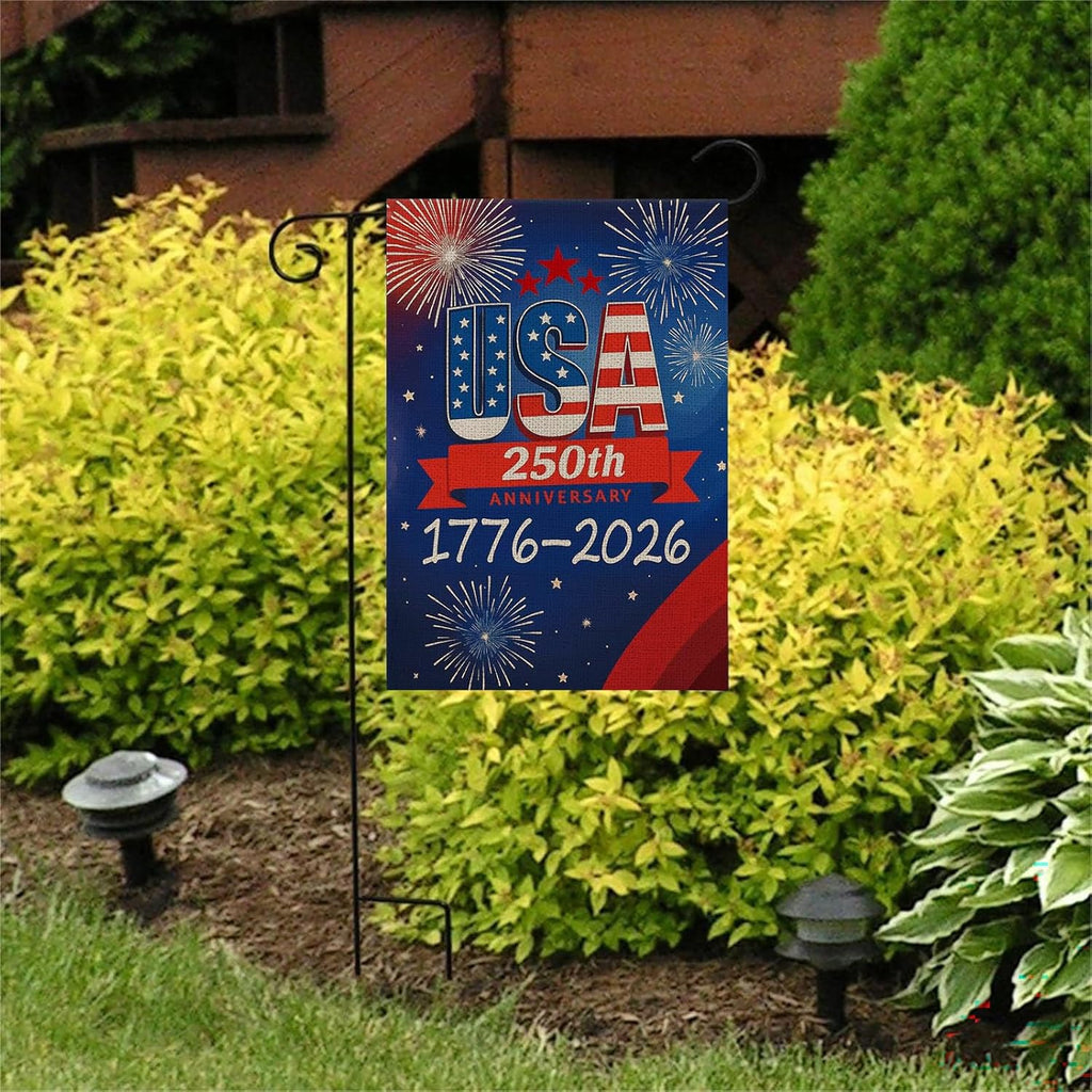 250th Anniversary USA Garden Flag - Double-Sided Waterproof Design | Patriotic 4th of July Decor 12x18 Inch