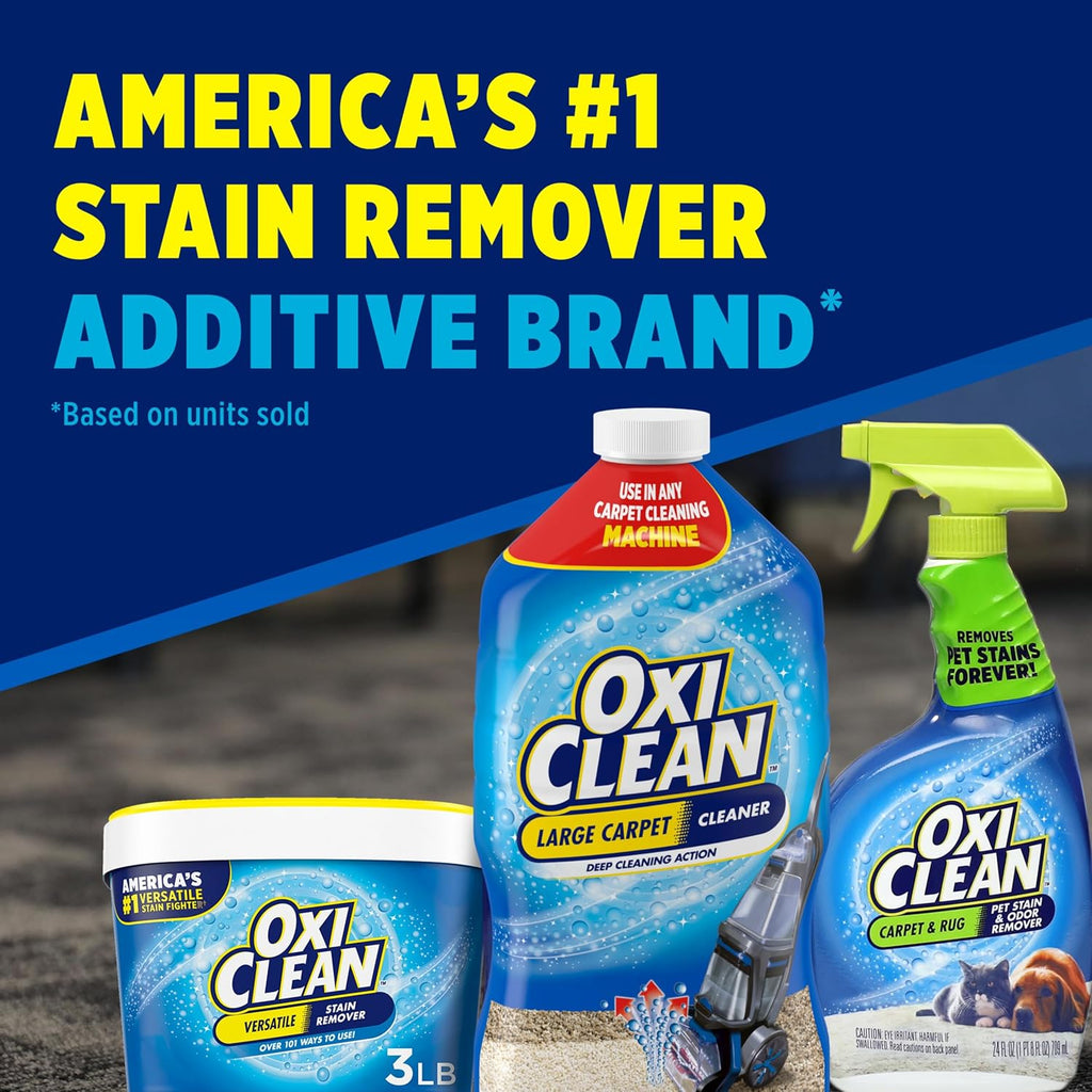 OxiClean Carpet Cleaner Liquid Solution - Powerful Steam Cleaning Formula | 64 Fl Oz