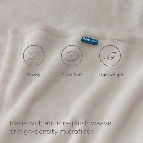 Bedsure GentleSoft Fleece Blanket - Cozy, Cute Throw for Kids | 43x55 Inches, Linen