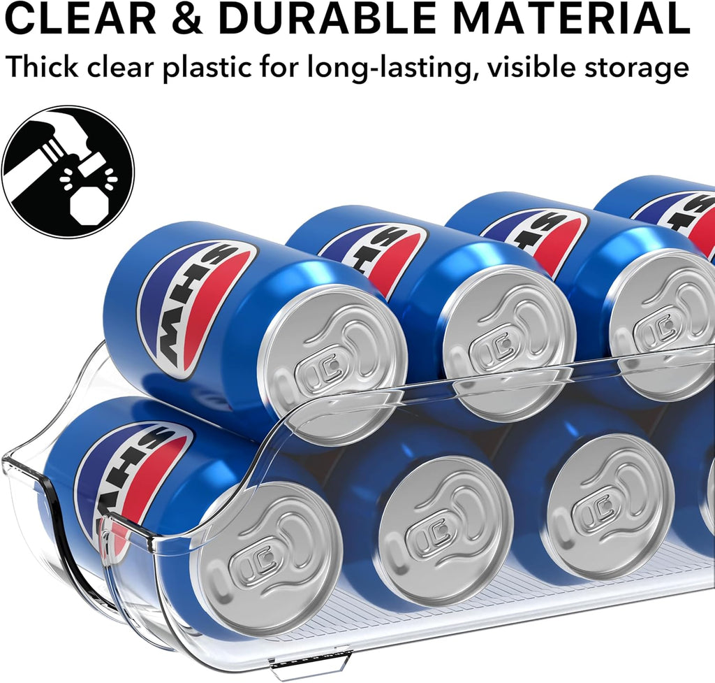 Simple Houseware Soda Can Organizer - Clear Dispenser for Refrigerator or Pantry Storage