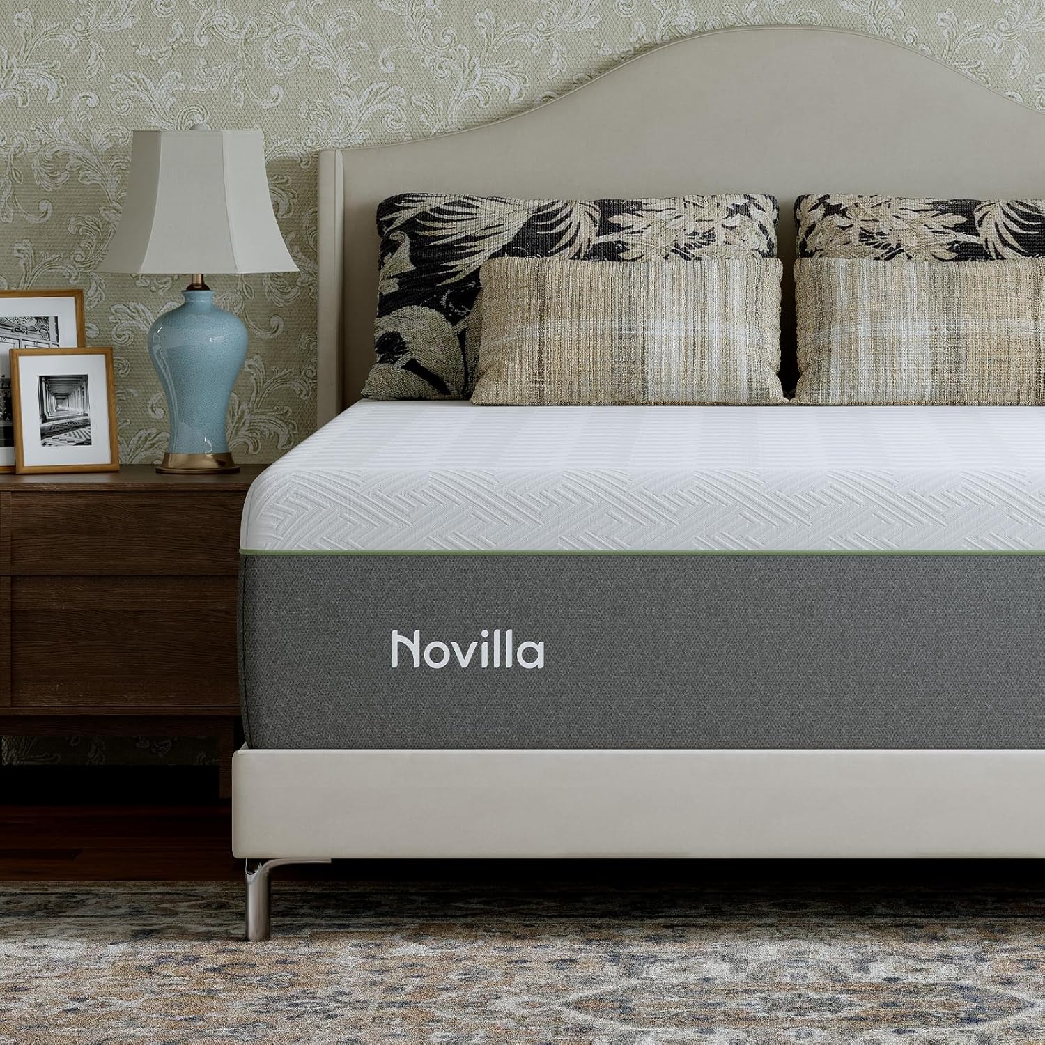 Novilla Bliss Green Tea Twin Mattress - 12 Inch Gel Memory Foam for Hot Sleepers | Cool Comfort & Back Pain Relief