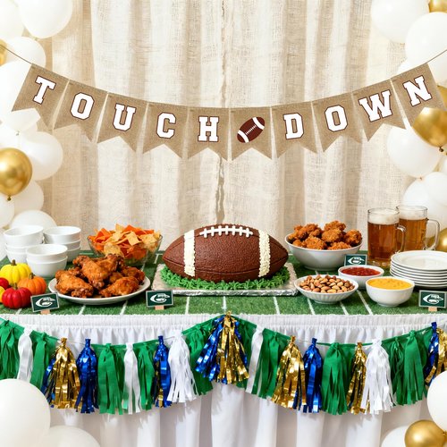 Football Party Banner Decorations, Football Themed Birthday Party Favors, Party Banner Decorations for Sports Birthday Tailgate Party Wall Supplies
