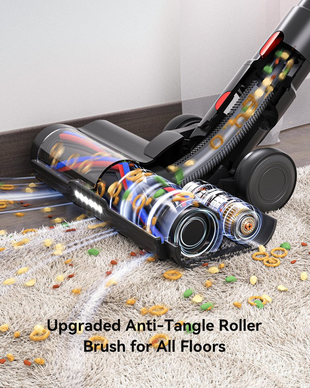 Skiennix Cordless Vacuum Cleaner - 55KPA 650W Power, 70 Mins Runtime, Touch Screen, 1.8L Dust Cup | Ideal for Home, Pet Hair & Carpets
