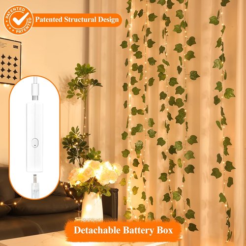 Lakumu LED Fairy Lights - Rechargeable Twinkle String Lights with Timer | 5M/16FT Warm White for Bedroom, Wedding, Decor