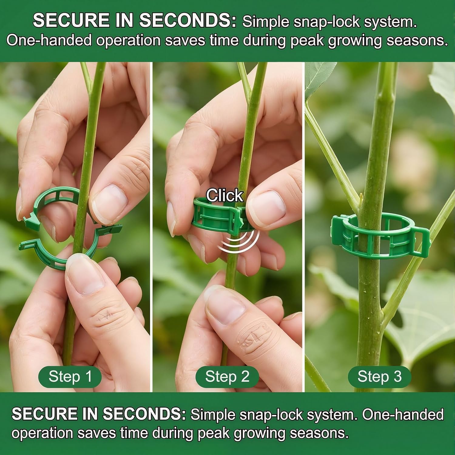 Skiennix 600 Pcs Tomato Clips - Heavy-Duty Plastic Vine Support for Healthy Climbing Plants