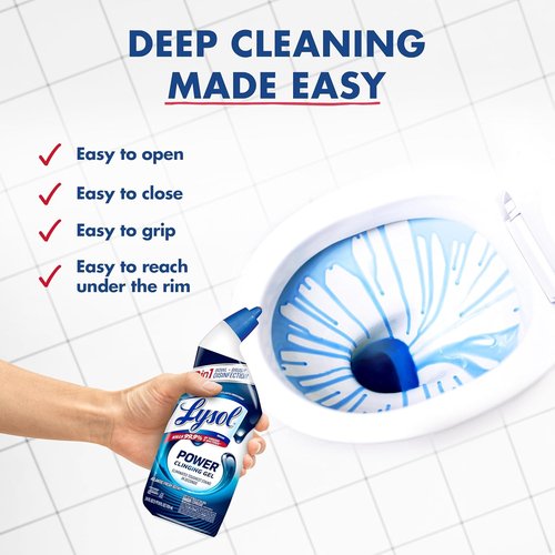 Lysol Toilet Bowl Cleaner - Max Strength Clinging Gel for Instant Stain Removal | 24 oz (4ct)
