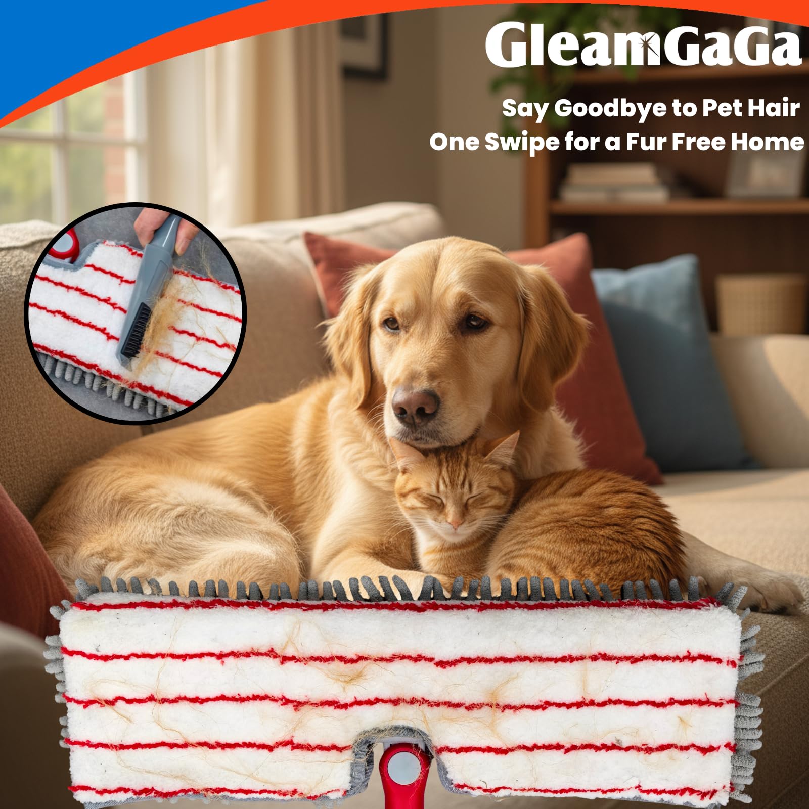 Microfiber Mops for Floor Cleaning, Flat Dust Mop with 4 Washable Pads, Dual-Sided Flip Mop for Wet & Dry Use, Extendable 62’’ Handle with Scraper, Floor Mops for Hardwood,Laminate,Vinyl,Kitchen,Tile