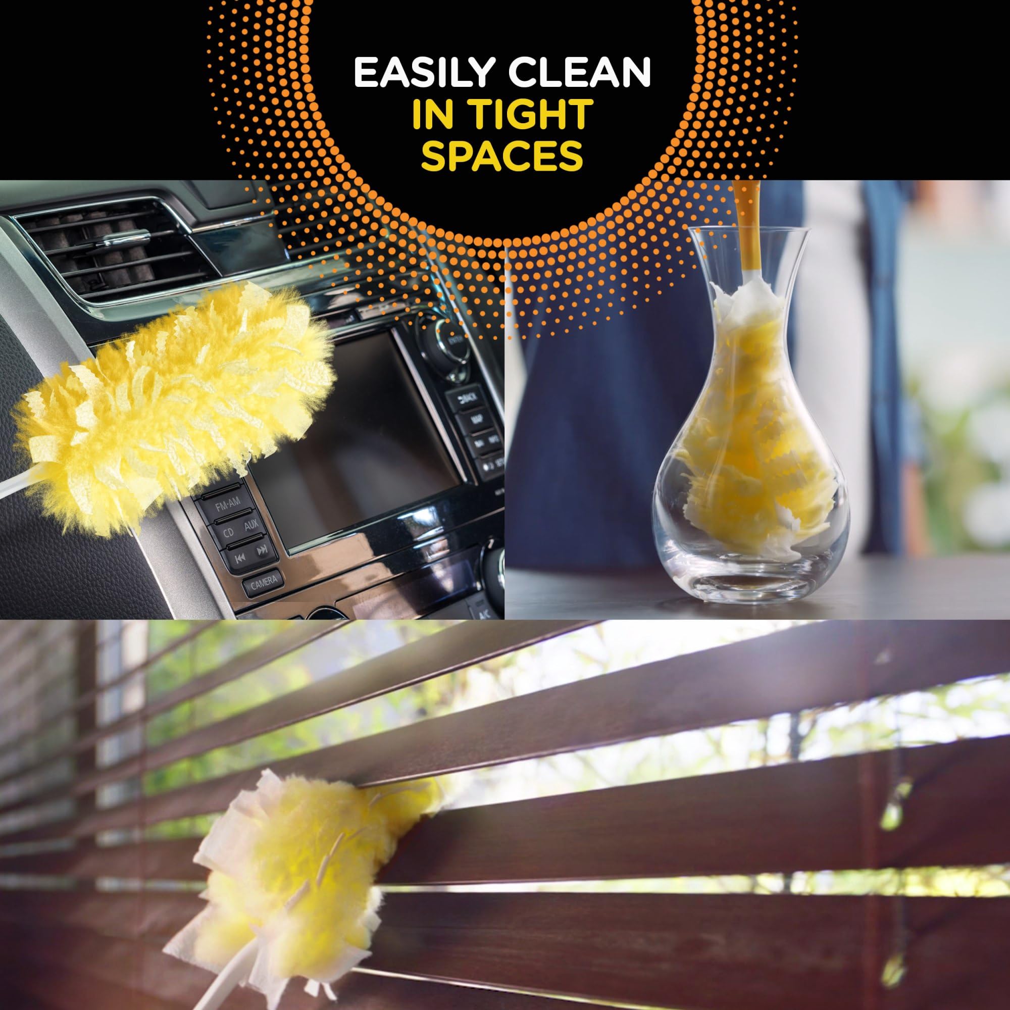 Swiffer 360 Dusters Extender Kit, 3 Unscented Dusters With Extendable handle (Packaging May Vary)