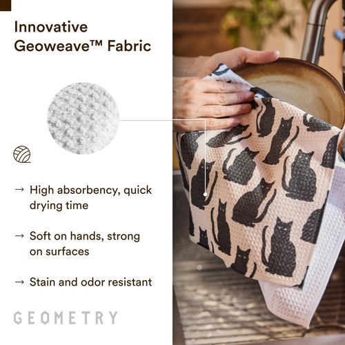 GEOMETRY Bar Towels for Kitchen - Premium Towels for Cleaning Dishes & Glassware - Absorbent & Fast Drying Kitchen Towels - Lolita, 12" x 14" - 1-Piece