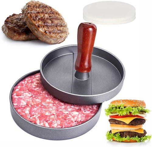 **Skiennix Hamburger Press Patty Maker - 100% Free Patty Papers | Dishwasher Safe & BPA Free Kitchen Gadget**