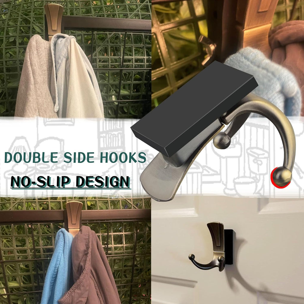 ULIBERMAGNET Magnetic Coat Hooks - Retro Heavy-Duty Double Hooks for Metal Doors | Perfect for Towels, Coats, and Bags