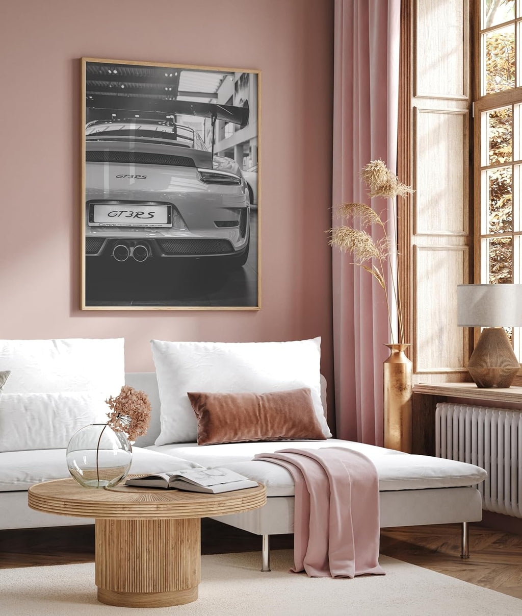 Poster Master Luxury Car Print - Black and White Automobile Photography - Perfect Garage or Bedroom Decor - 8x10 Unframed