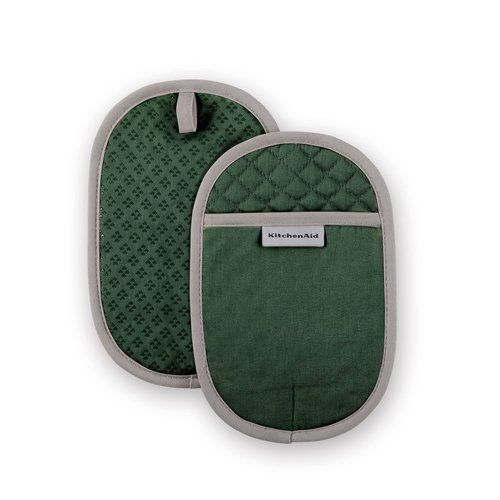 KitchenAid Asteroid Pot Holder 2-Pack Set, Pebbled Palm Green, 6.5"x10"