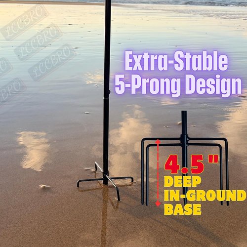 LCCBRO Garden Flag Stand - Heavy Duty No Spin Holder for 12 x 18 Flags | Sturdy 5-Prong Base