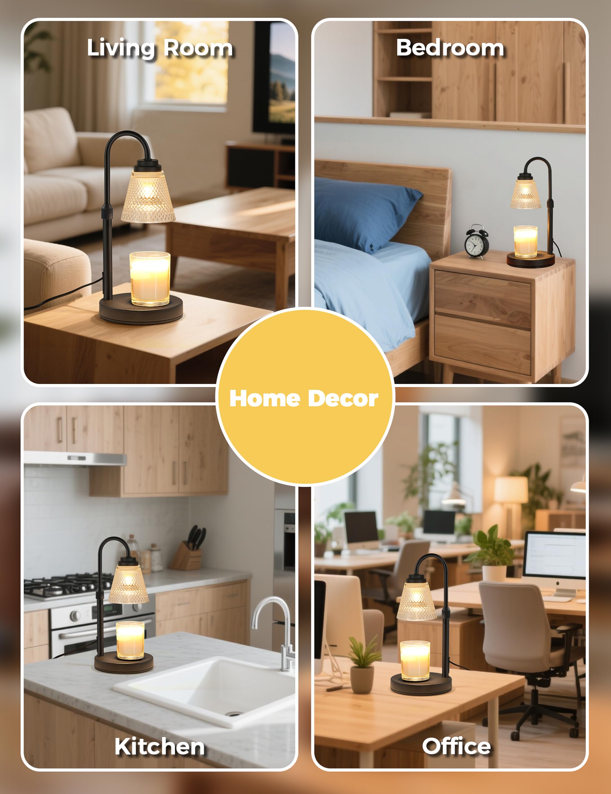 Candle Warmer Lamp with Timer Dimmer, Birthday Gifts for Mom Women Friend Sister, House Warming Gifts, Wax Melt Warmer, Office Apartment Dorm Room Home Decor
