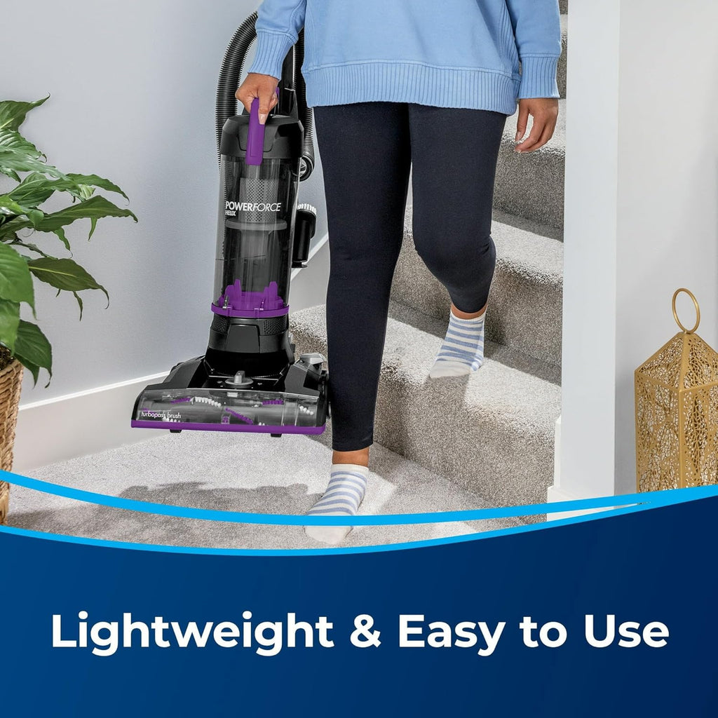 PowerForce Helix Bagless Upright Vacuum - Pet-Friendly, Powerful Suction for Carpet & Hardwood, Lightweight Design, Washable Filters | Purple