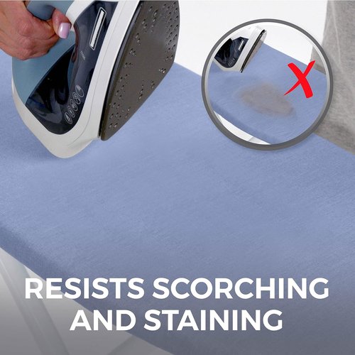 Home Genie Ironing Board Cover - Extra Thick Padding & Scorch Resistant Silicone - 15x54 Full Size, Blue