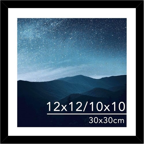 JCJMY 12x12 Picture Frame - Versatile Display for 10x10 or 12x12 Art | Black Wall Hanging with Plexiglass