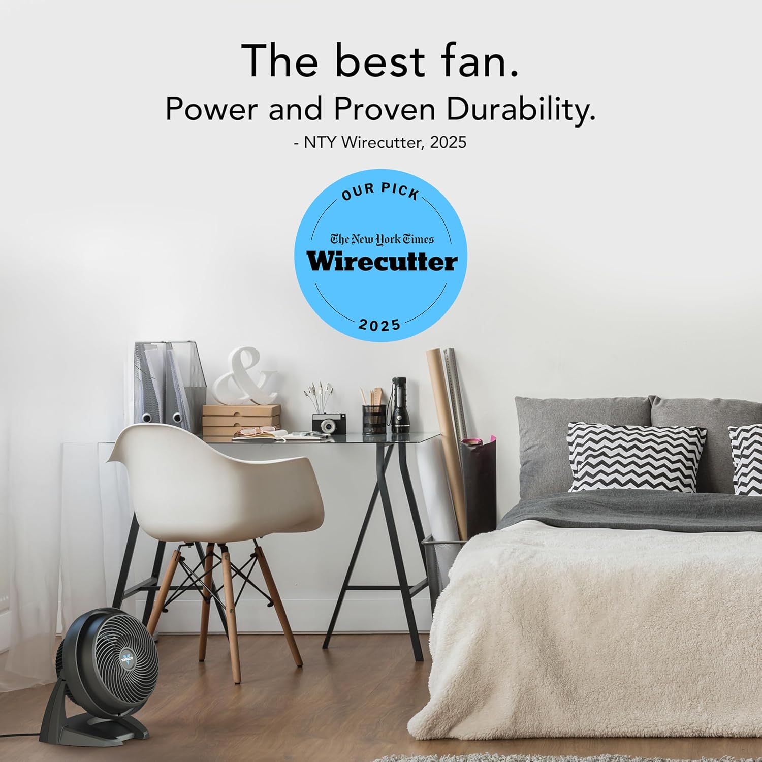 Vornado 630 Mid-Size Air Circulator - 3-Speed Quiet Floor Fan for Home & Office, 9-Inch, Adjustable Tilt, Black