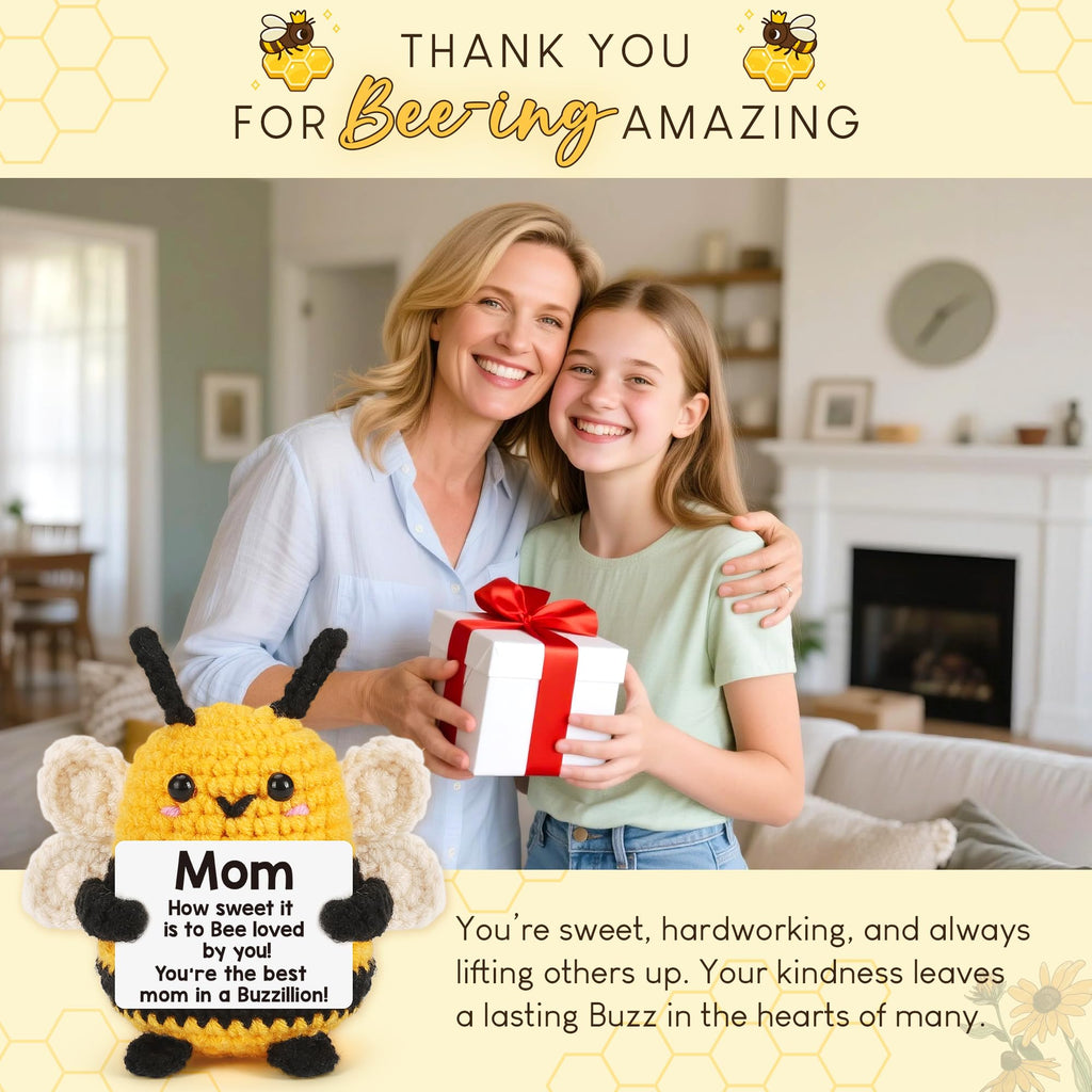 Mothers Day Mother Gifts for Mom Mothers Day from Daughter Son - Mom Gifts Mother's Day Mother-in-law Birthday Gift Ideas for Best Moms Ever Mama Mommy, Happy Birthday Cute Small Crochet Bee Present