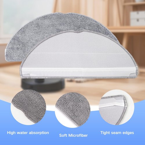 VIEWALL 6 Pack Microfiber Mop Cloths Compatible with Roborock Q7 M5 / Q7 M5+ / Q7 L5 / Q7 L5+ Robot Vacuum Cleaner, Reusable Mop Cloths Replacement Accessories(Not for Q7 / Q7 MAX / Q5 MAX)