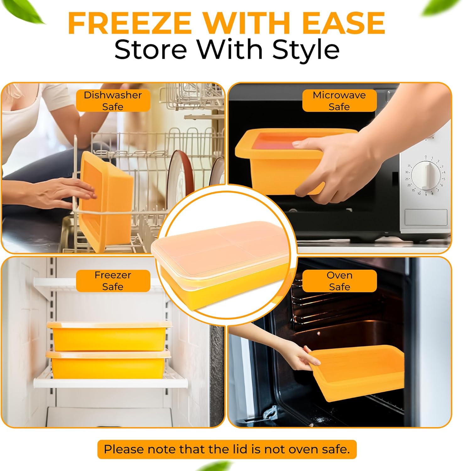 Skiennix Large Silicone Freezer Containers - 6 Cup BPA-Free Food Storage for Soup & Leftovers