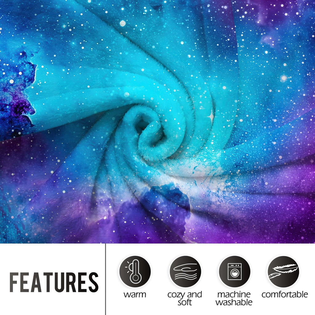 Levens Space Galaxy Blanket Gifts for Kids Adults, 60"x80" Space Blanket Science Fiction Print Birthday Christmas Spaces Themed Gifts for Women Girls Boys, Soft Cozy Flannel Galaxy Room Decor Throw