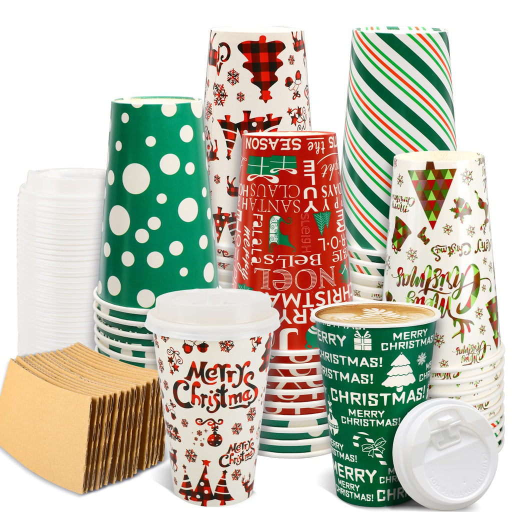 48 Pcs Valentine's Day Disposable Coffee Cups, 16oz Paper Wedding Cups with Lid, Suitable for Wedding Anniversary Party Hot Cocoa Cup, Valentine's Day Party Cold Drink Cup, Home Office Supplies