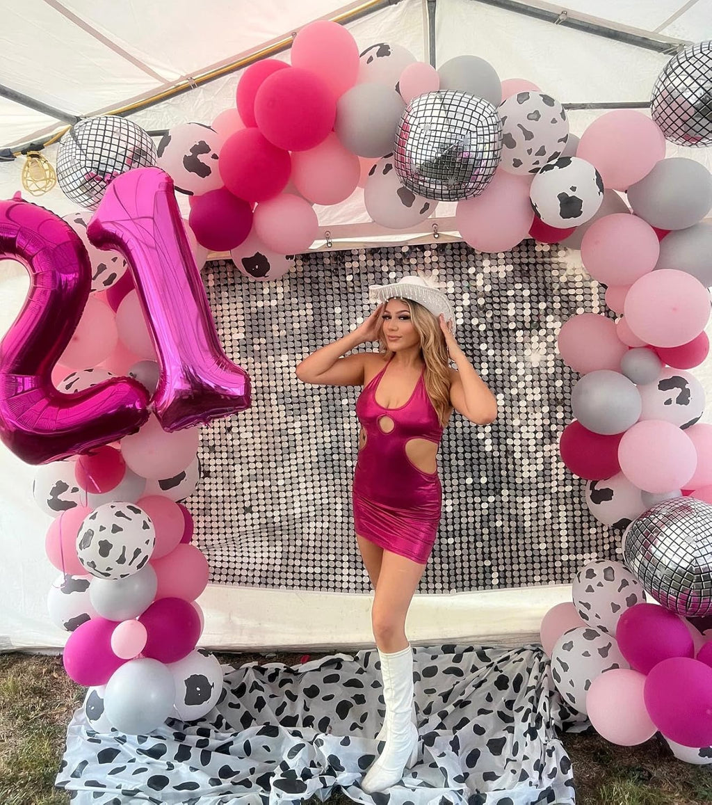 Number 7 Balloon by [Brand Name] - 40 Inch Hot Pink Giant Foil Balloon for 7th Birthday Party Decorations