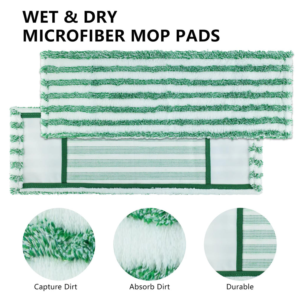 6 Pack Replacement Mop Refills Compatible with Libman Wet & Dry Microfiber Mop, Reusable Washable Mop Head Replacement Pads for Cleaning Multi-Surface Floor (Mop not Included)