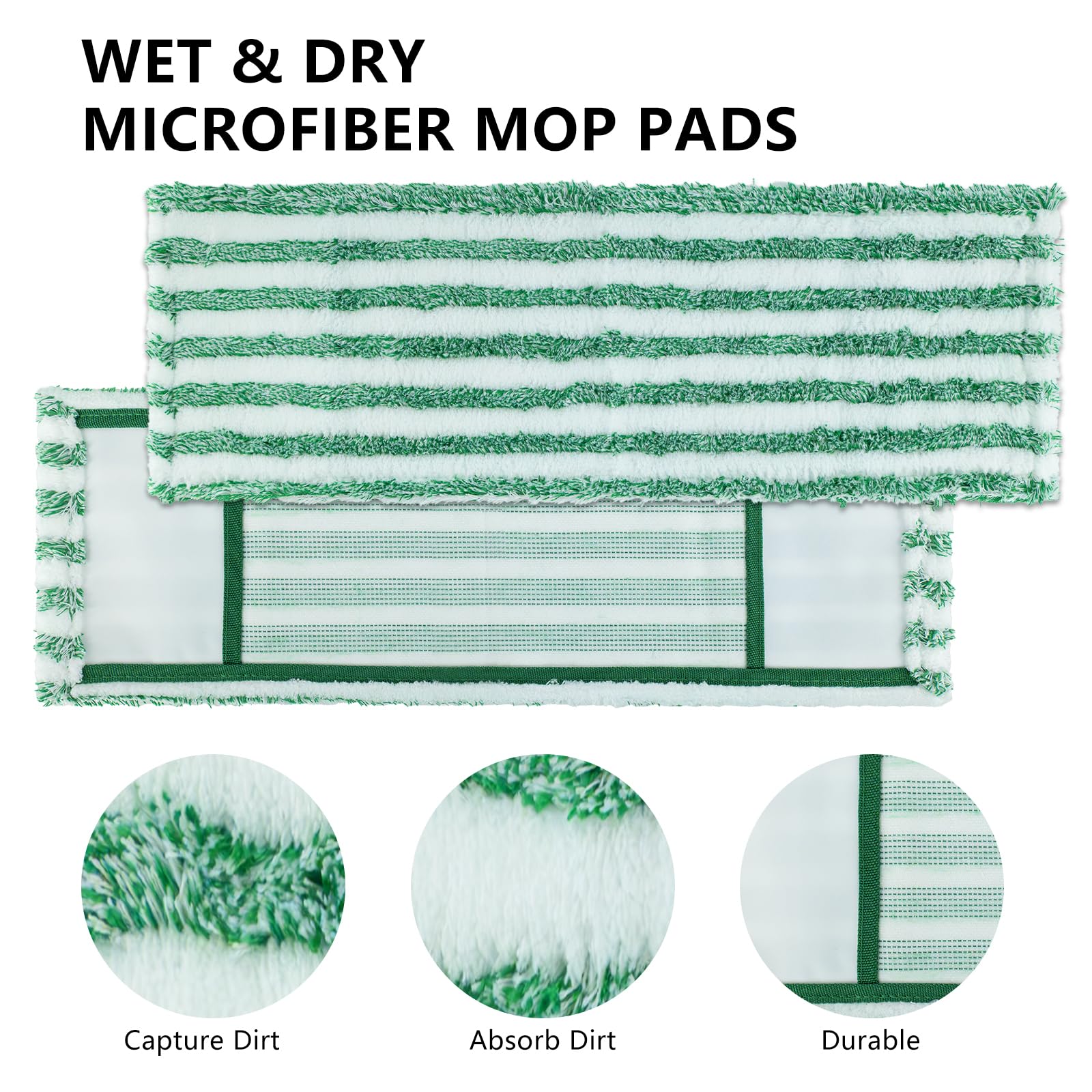 6 Pack Replacement Mop Refills Compatible with Libman Wet & Dry Microfiber Mop, Reusable Washable Mop Head Replacement Pads for Cleaning Multi-Surface Floor (Mop not Included)