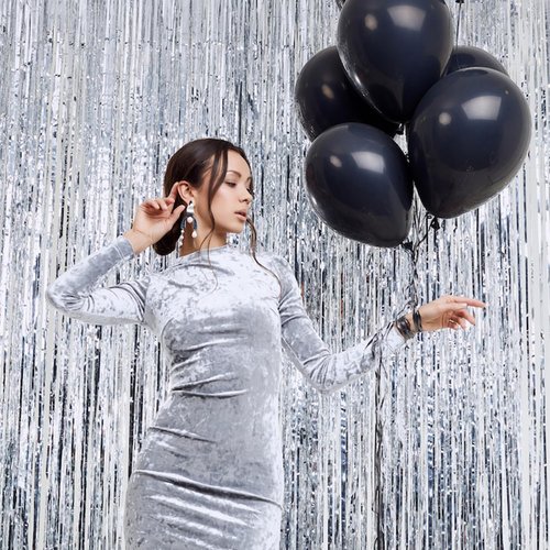 Black Balloons | 100 Pack 12-Inch Round Latex Balloons for Halloween & Party Decorations