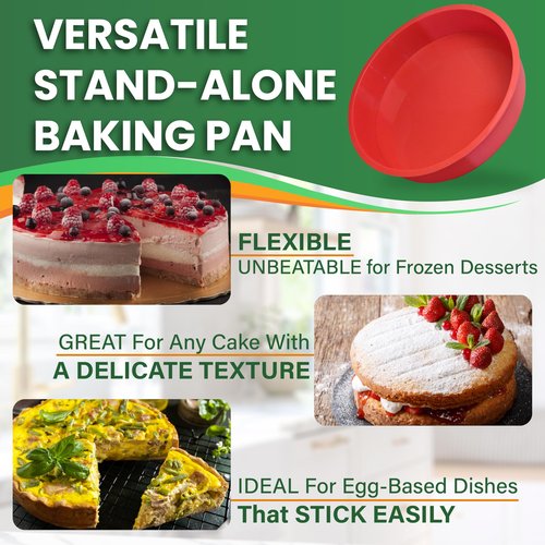 PETÍTS DESSERTS Cheese Cake Pans for Baking - NON TOXIC 9 Inch Spring Form Pan for Cheesecake with LEAKPROOF SILICONE PROTECTOR - STAINLESS STEEL 9 Inch Springform Pan for Cheesecake WATER BATH