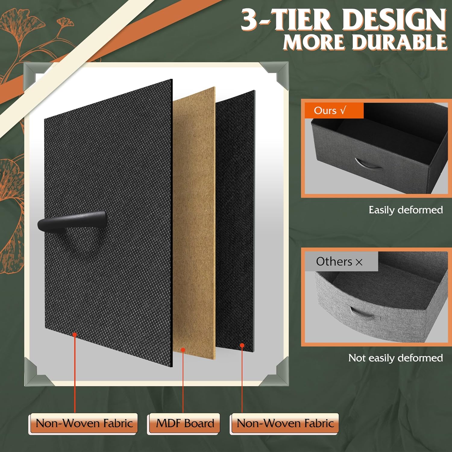 WLIVE Tall Dresser - 12 Drawer Fabric Storage Solution for Bedroom & Living Room - Charcoal Black