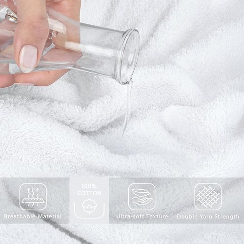 Cotton Paradise 100% Cotton Oversized Bath Sheet - Extra Large 40x80 White Turkish Towel