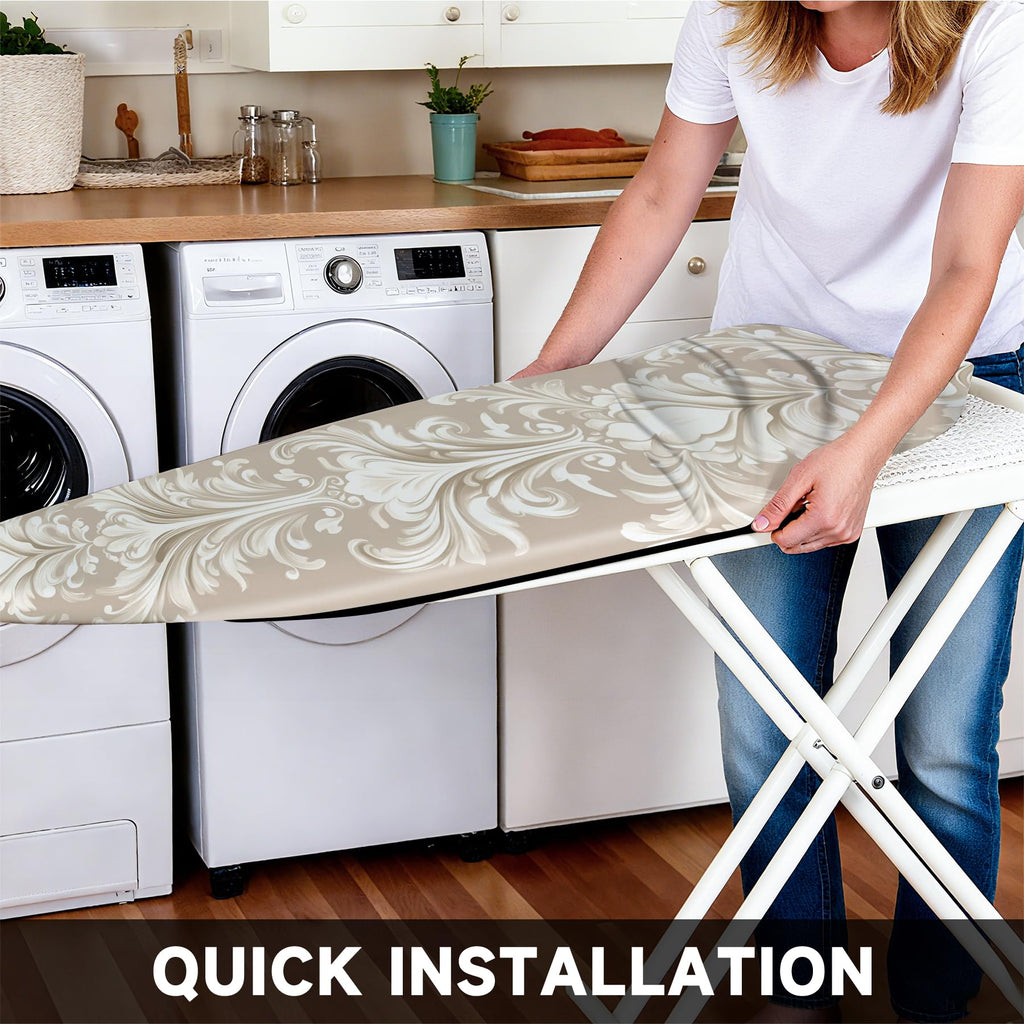 Ironing Board Cover 15"x54" Standard Size Replacement Thick Iron Board Covers Heavy Duty Non-Slip Board Cover Fitted with Elastic Edges and Velcro Straps