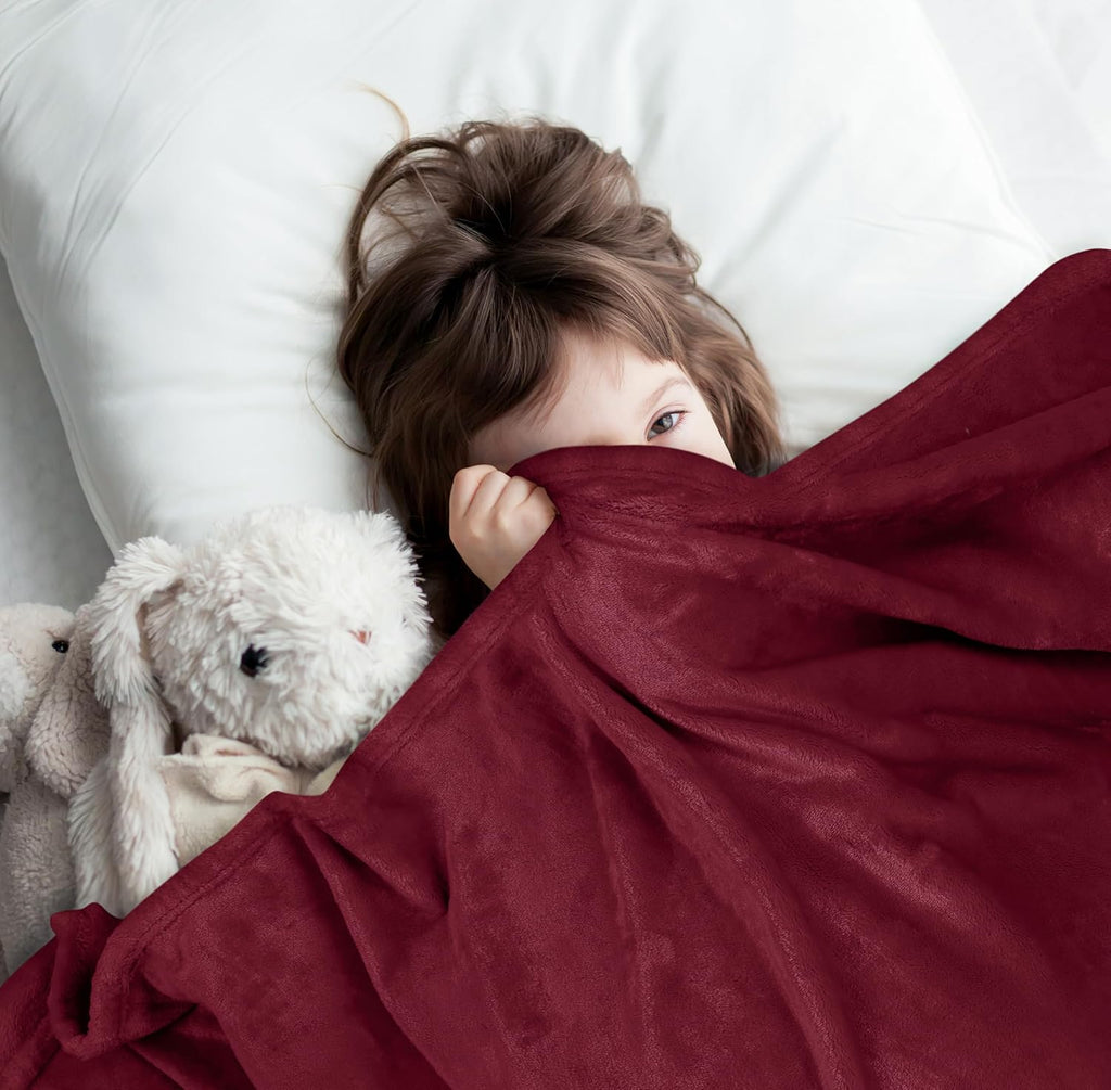 Utopia Bedding Fleece Blanket - Luxury Soft Microfiber | Queen Size Burgundy 300GSM (90x90 Inch)