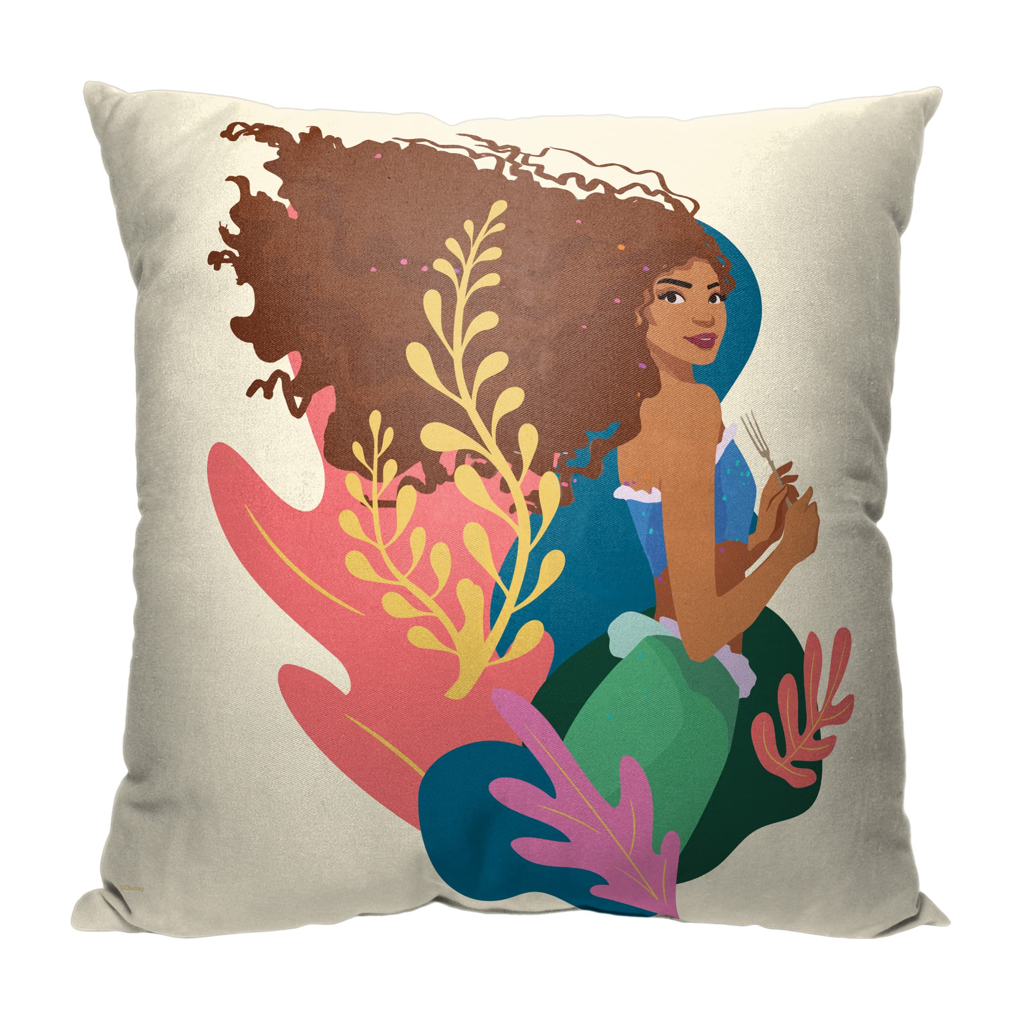 Northwest Little Mermaid/Ariel Pillow, 18" x 18", Curious