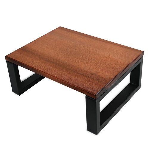 CONSDAN Step Stool with Metal Frame, Solid Hardwood Step Stool for Toddler/Kids/Adult, Portable Stool for Bedroom Bathroom-Chocolate