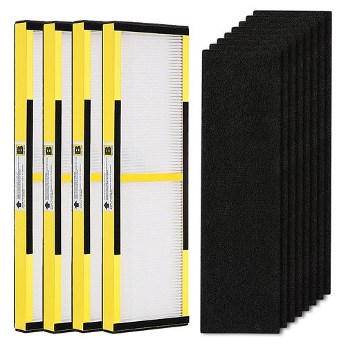 4 Pack FLT4825 True HEPA Filter B Replacement with Activated Carbon Pre-Filters Compatible with Guardian Air Purifier AC4825 AC4300 AC4800 AC4900 AC4850